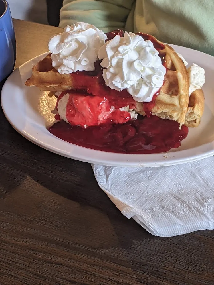 Stuffed Waffle with Strawberries